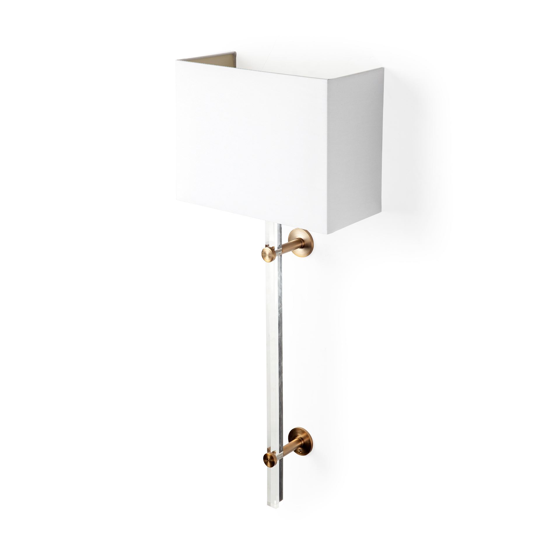 Cantabria 12x30 White Shade Brass/Acrylic Wall Sconce large image 