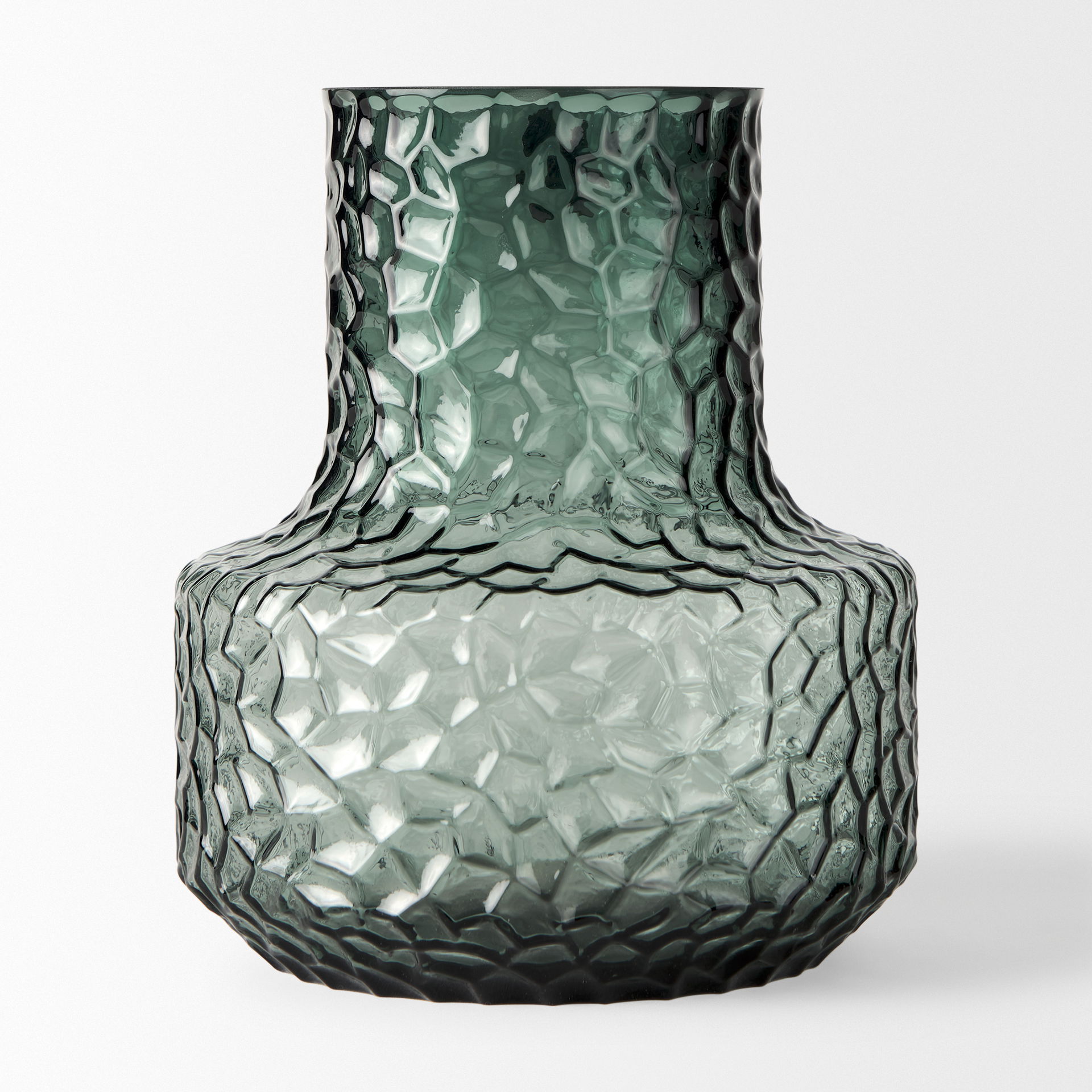 Jolene Short Green Glass Vase large image 