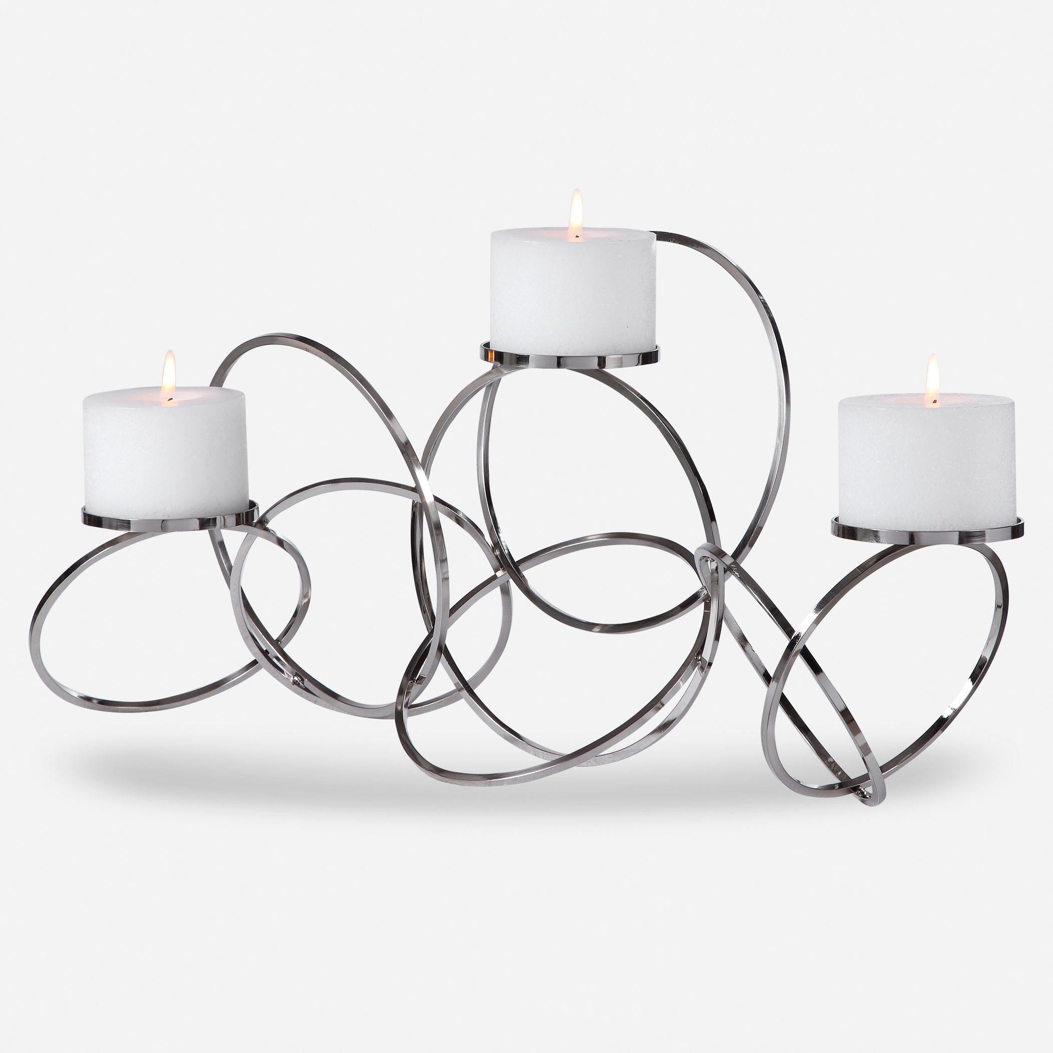 Kiernan Nickel Ring Candleholder large image 