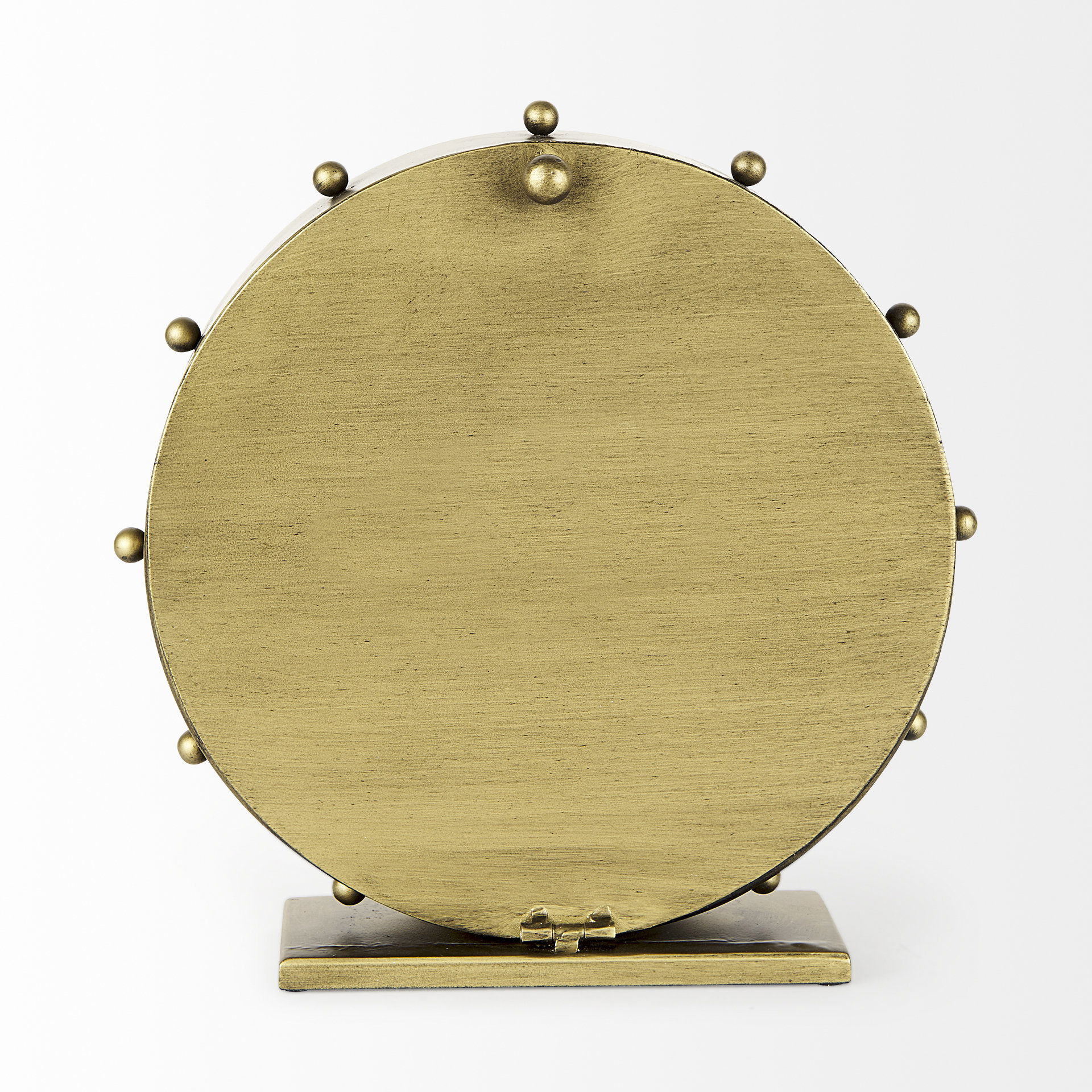 Marian  Gold Metal with Studs Round Table Clock large image 