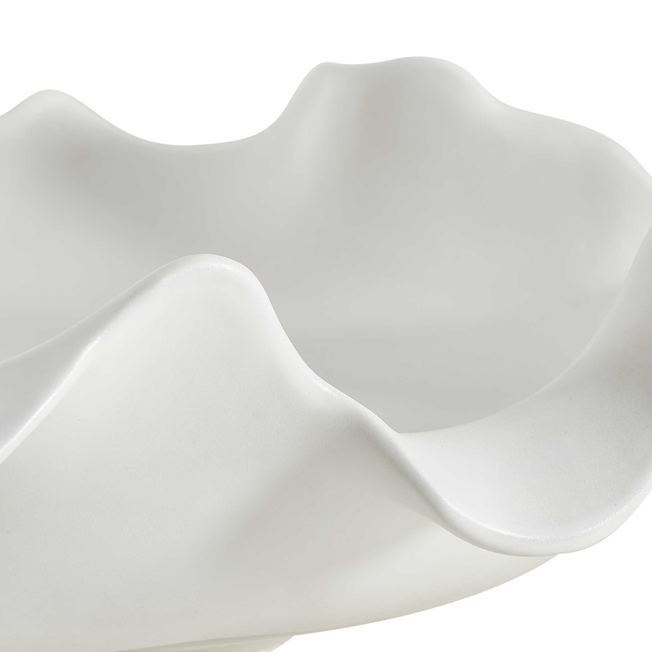 Wave Crest White Outdoor Bowl, Decorative by Uttermost, 20" width x 4" height x 20" depth View 7