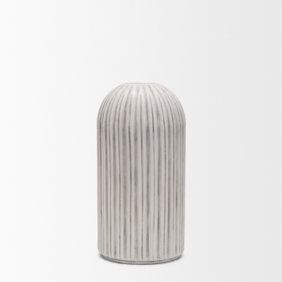 Ummi Small Off White with Gray Antiquing Ceramic Vase, by Mercana, 8" length x 8" width x 15.75" height View 2