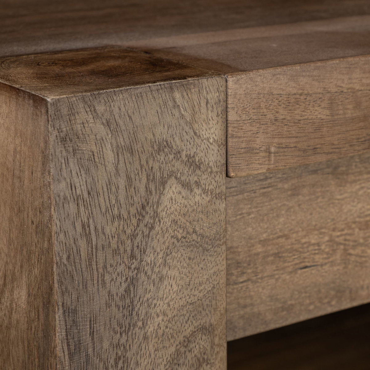 Emeril Brown Solid Wood Two-Tier Smooth Counter Top Kitchen Island, by Mercana, 60" length x 30" width x 35" height View 4