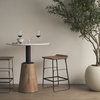 Conan Low Back 25in Seat Counter Stool | Brown Wood with Black Metal, Counter & Bar Stool by Mercana, 15" length x 15" width x 25" height thumbnail 4