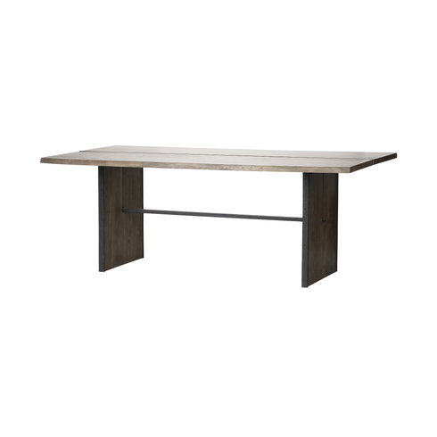 Ledger 84"L x 38"W Trestle Dining Table | Modern | Brown Wood | Seats 8