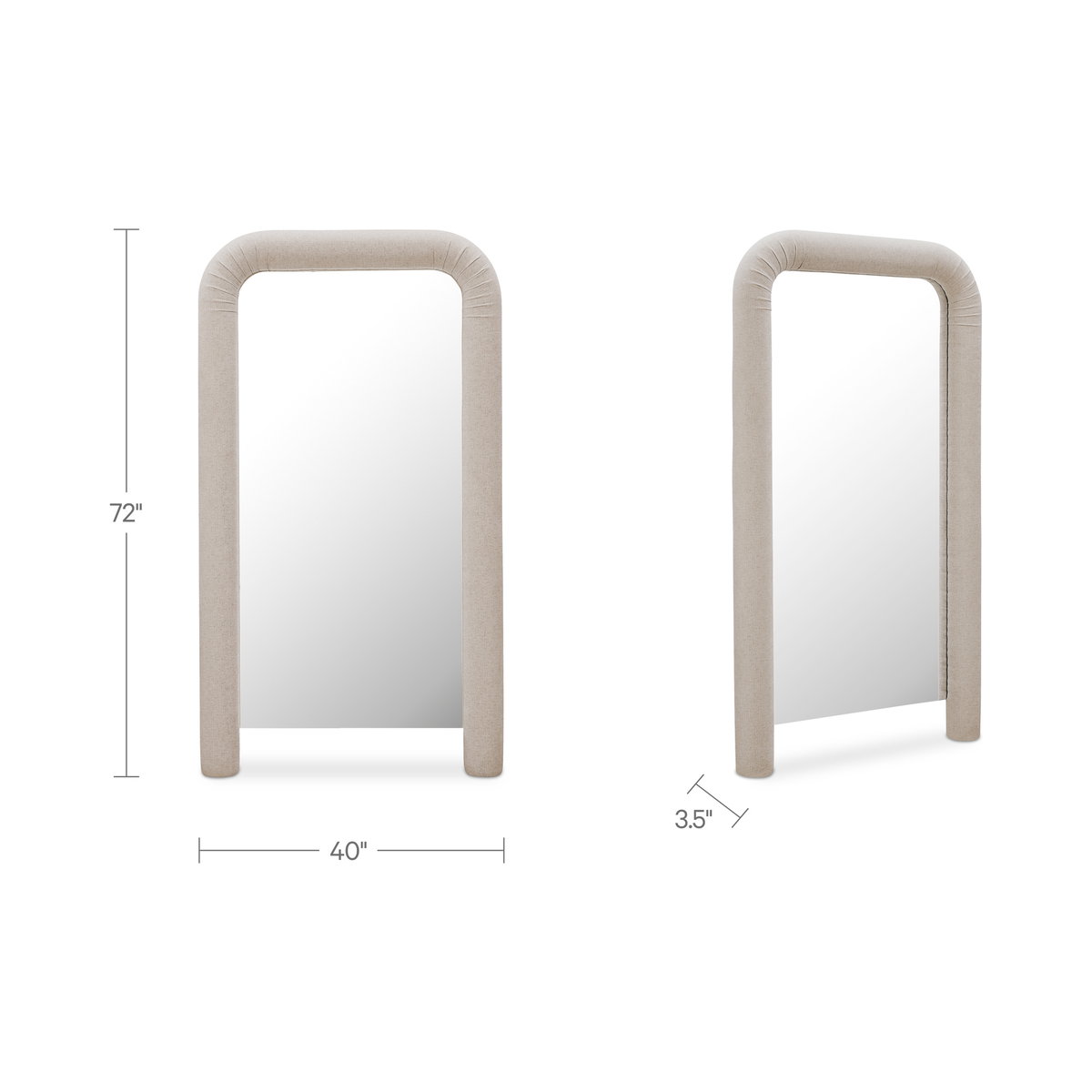 Ellison Mirror Beige, by Moe's Home, 40" width x 72" height x 3.5" depth View 6