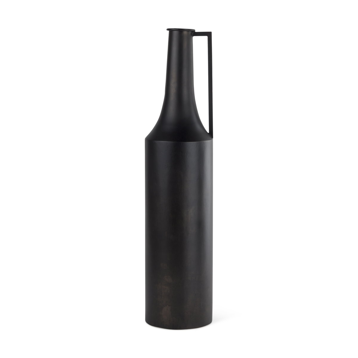 Aubrey Large 24.0H Black Iron Flower Vase, Decorative Jar by Mercana, 5.5" length x 5.5" width x 24" height View 1