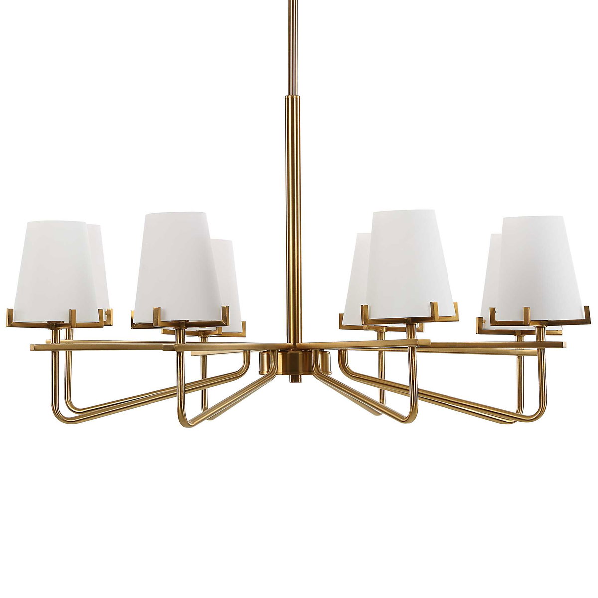 Lassen 8 Light Brass Chandelier, by Uttermost, 36" width x 20.25" height x 36" diameter x 36" depth View 4