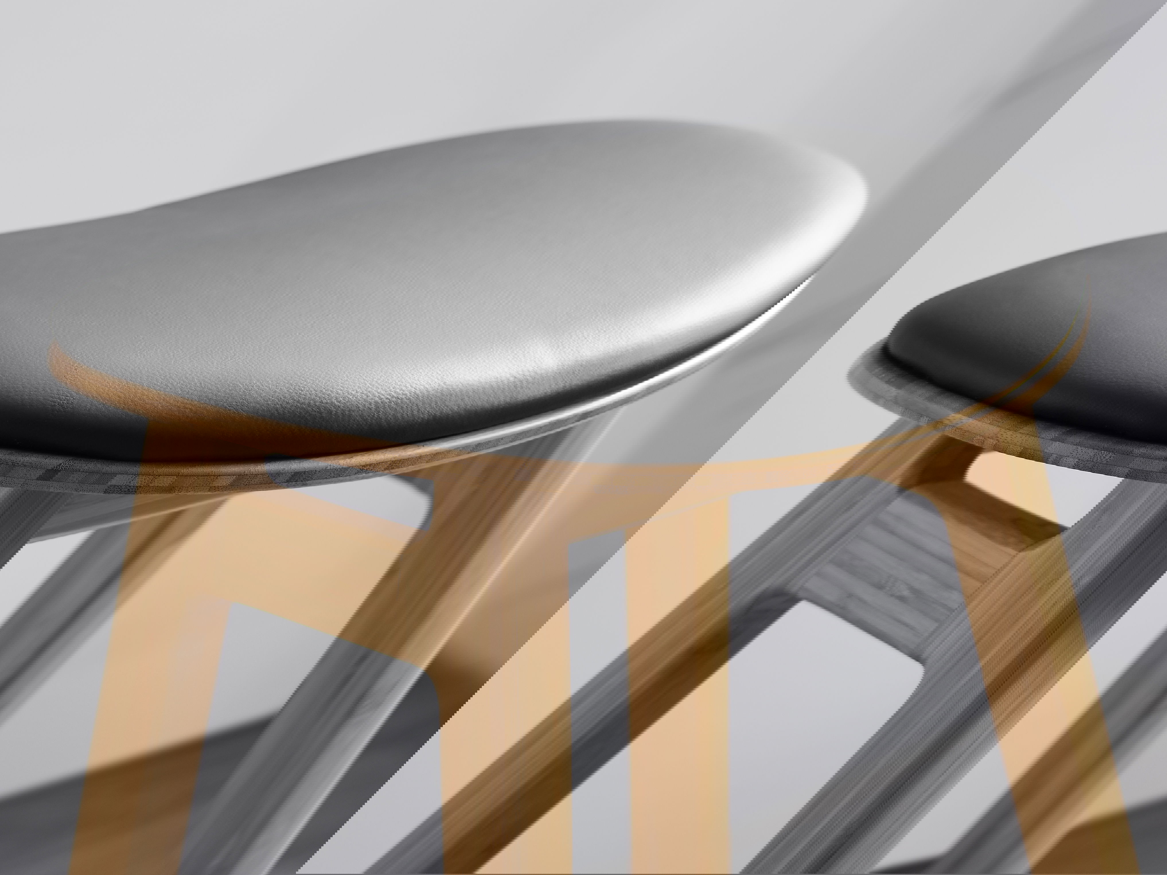 Skol Counter Height Stool With Leather Seat, Caramelized, (Set of 2), Counter & Bar Stool by Greenington, 15.75" length x 20" width x 27.75" height View 5