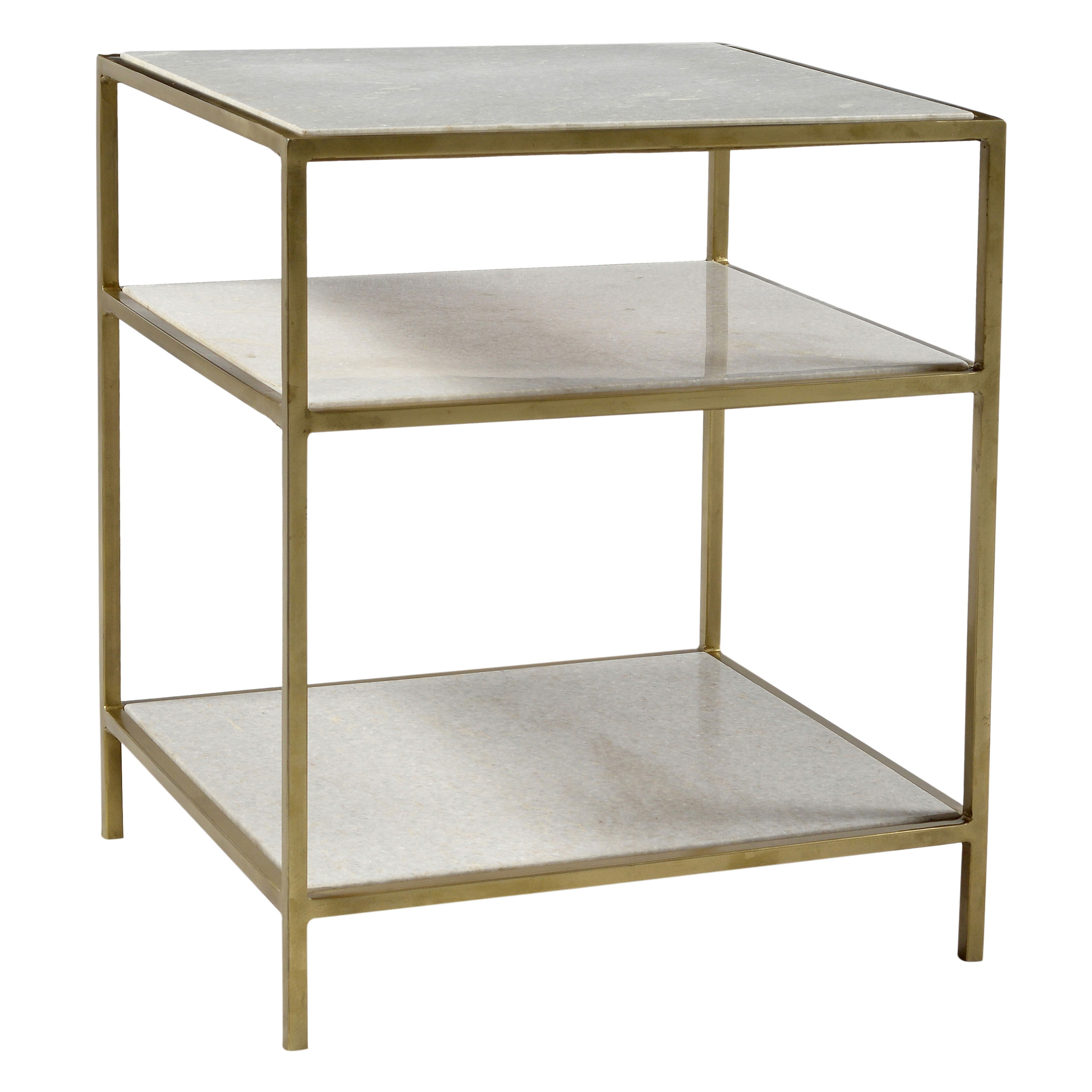 Higgins Side Table Brass, Side & End Table by Dovetail, 22" width x 26" height x 18" depth View 1