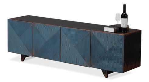 Low Wall Console For Tv, Blue