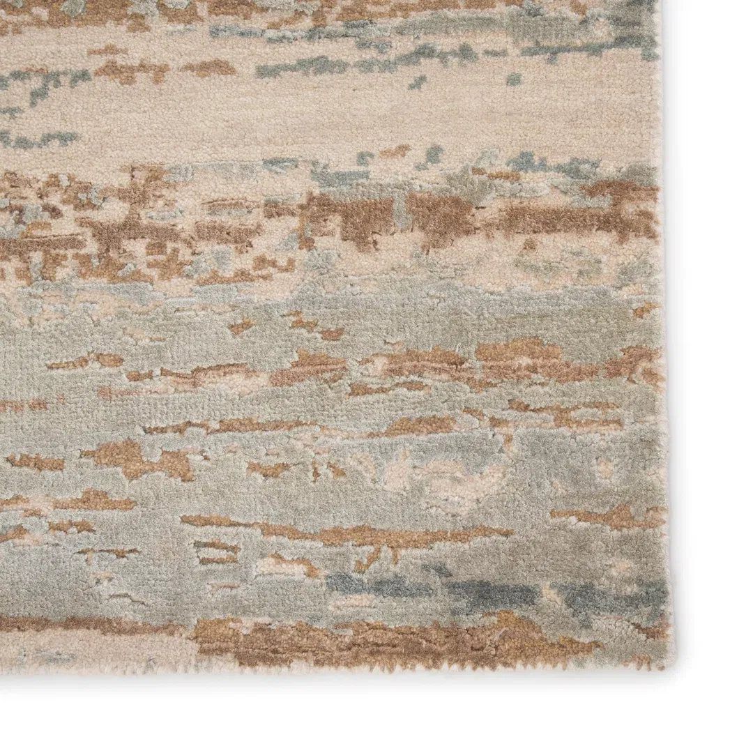 Routh Bandi Hand-Knotted Light Blue/Tan Area Rug large image 