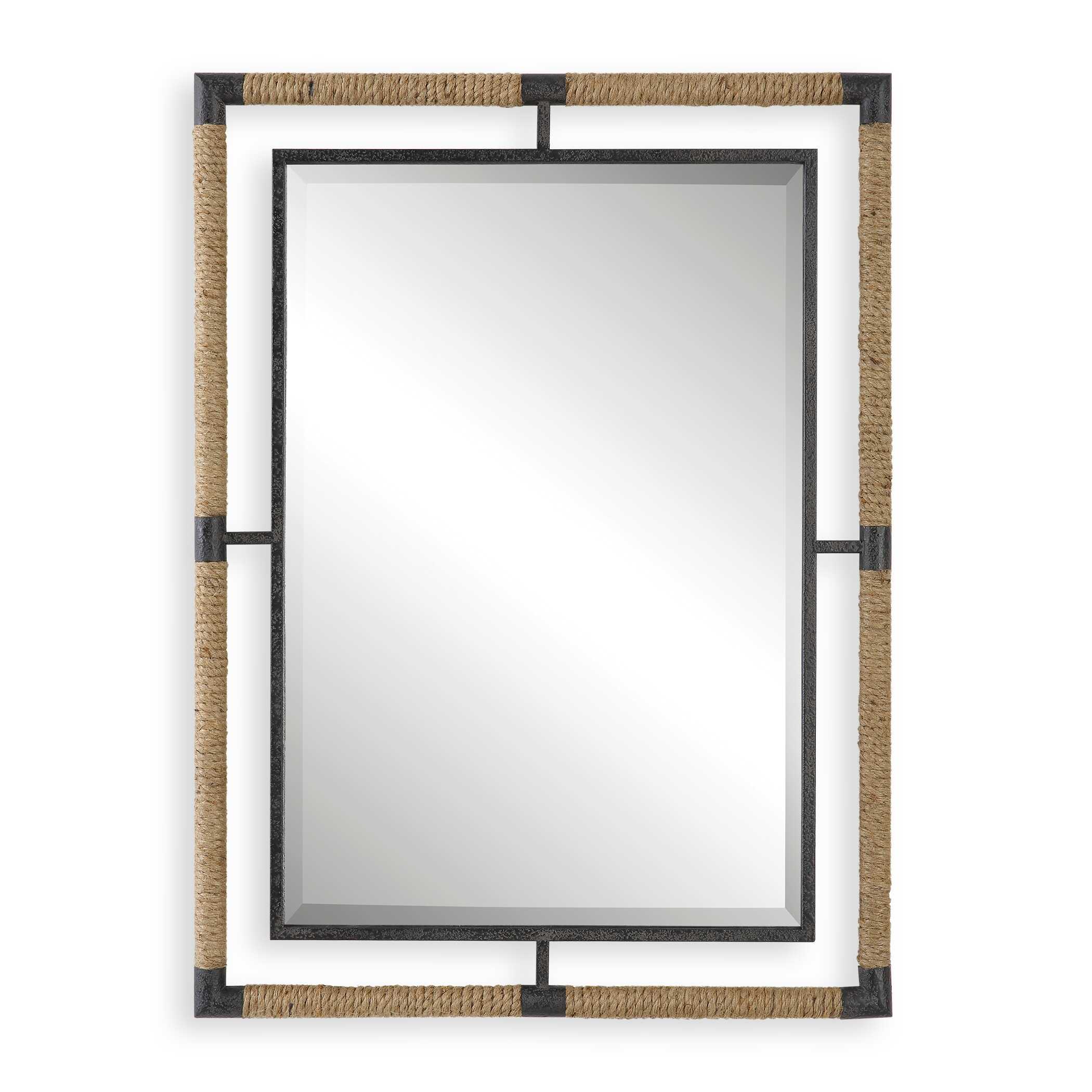 Melville Iron & Rope Mirror, by Uttermost, 28" width x 38" height x 1.5" depth View 1