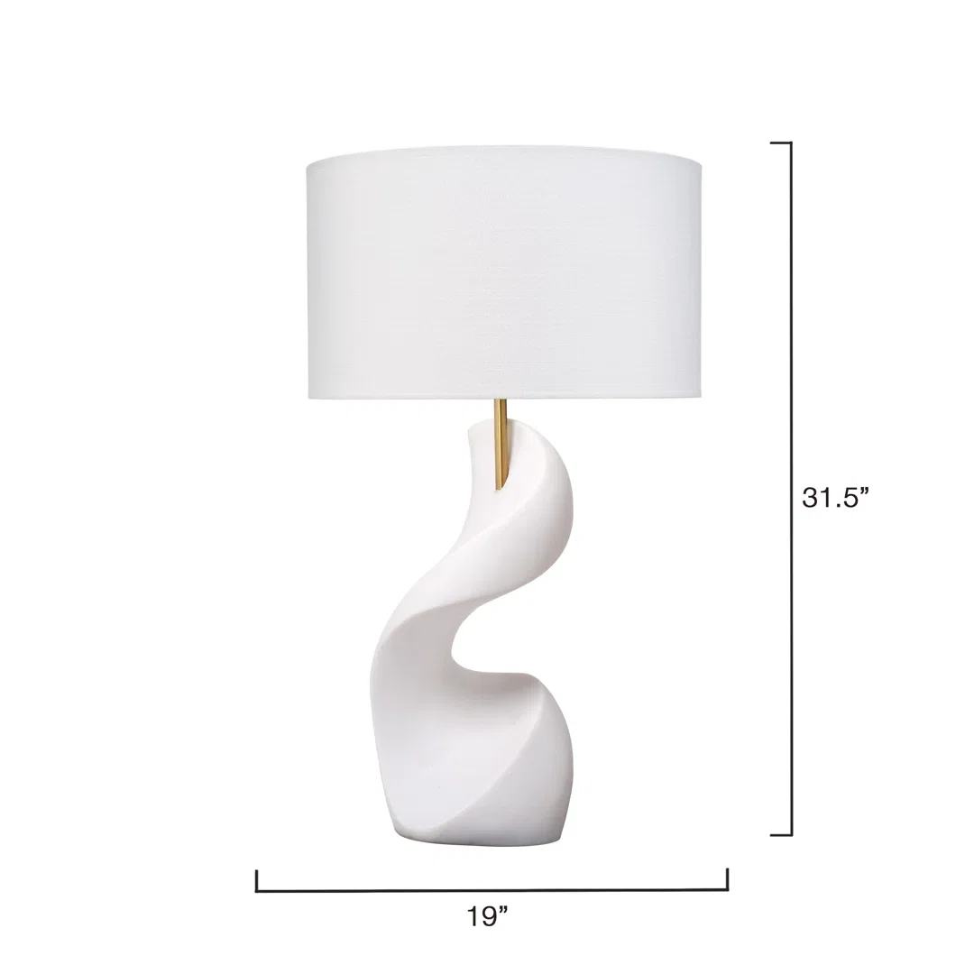 Cobra Ricestone Table Lamp with Linen Shade, by Jamie Young, 19" width x 33" height x 19" depth View 4