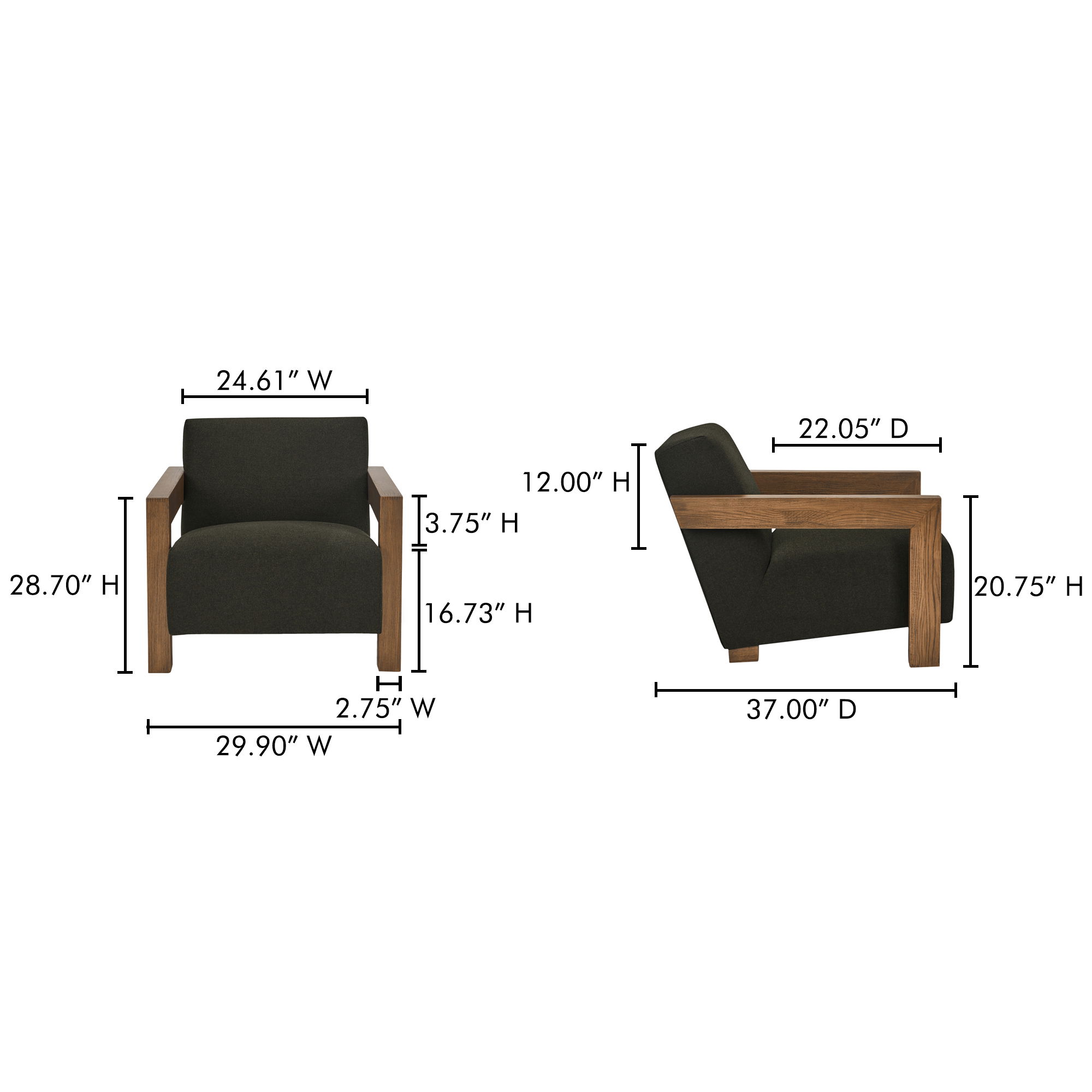Garnet Lounge Chair Olive Wool Blend large image 