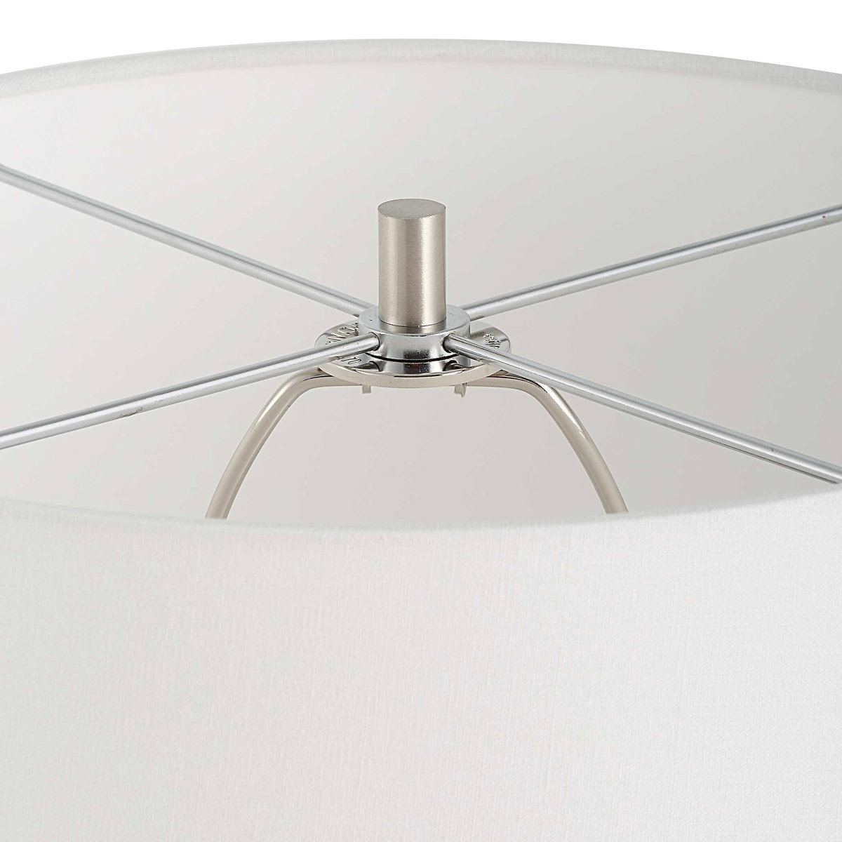 Quinn White & Silver Table Lamp, by Uttermost, 1'3" width x 2'4.75" height x 1'3" depth View 7