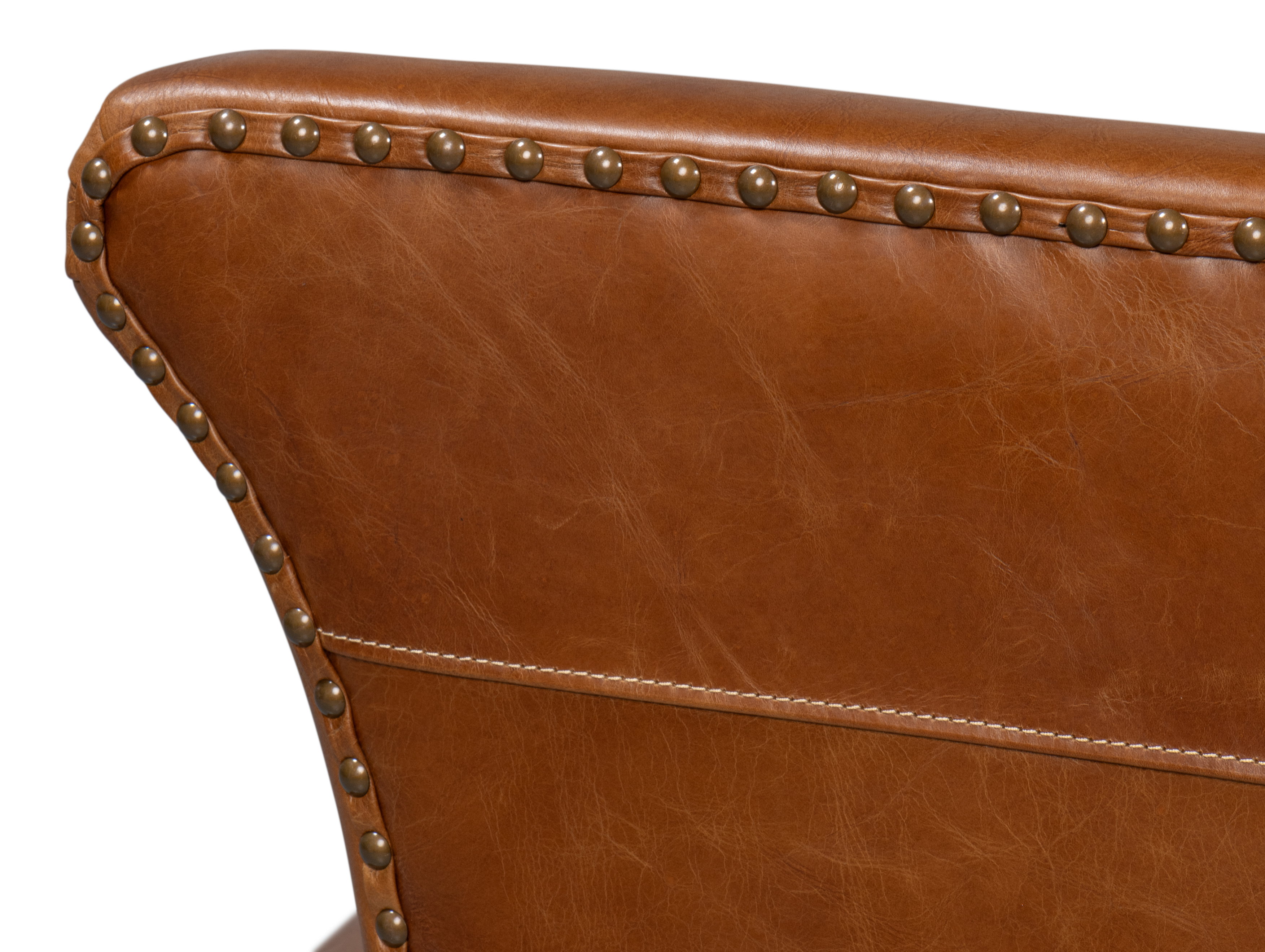 Mcmillan Distilled Leather Sofa, Sofas & Sectional by Sarreid, 90" length x 37" width x 32" height View 12