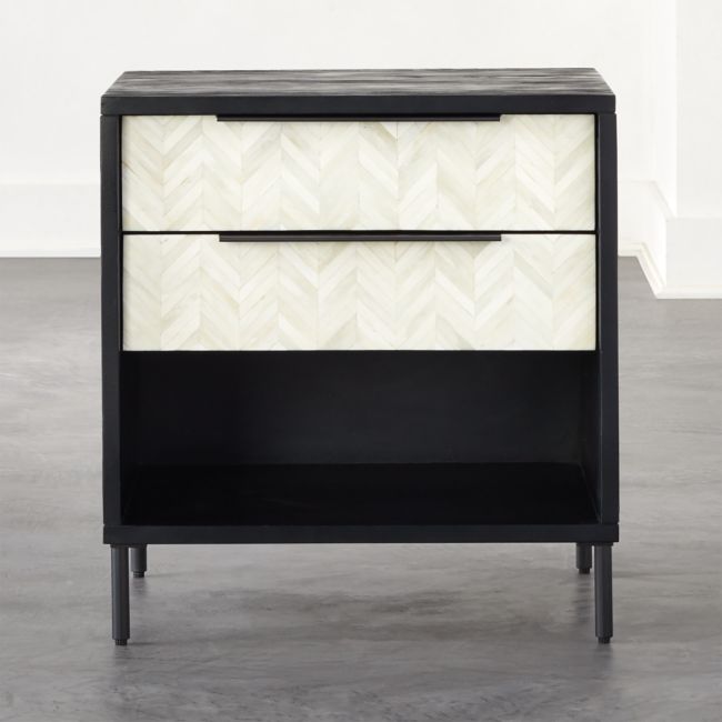 Online Designer Bedroom Ema Bone Inlay Nightstand