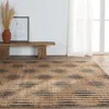 Atolia Handmade Trellis Natural/ Navy Area Rug (9'X12') thumbnail 2