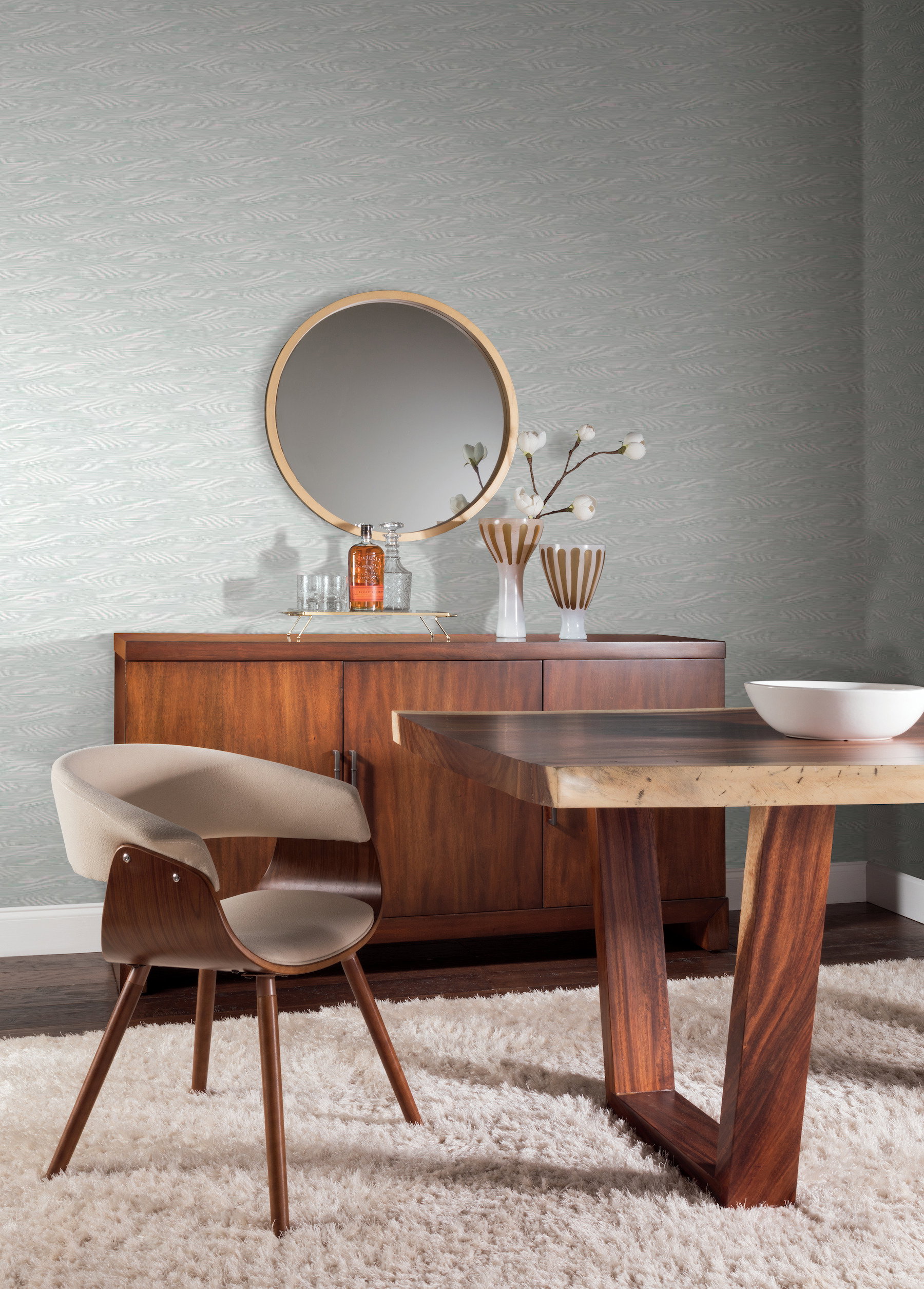 Kimono Green Wallpaper, by York Wall, 27' length x 2'3" width x 0.02" depth View 2