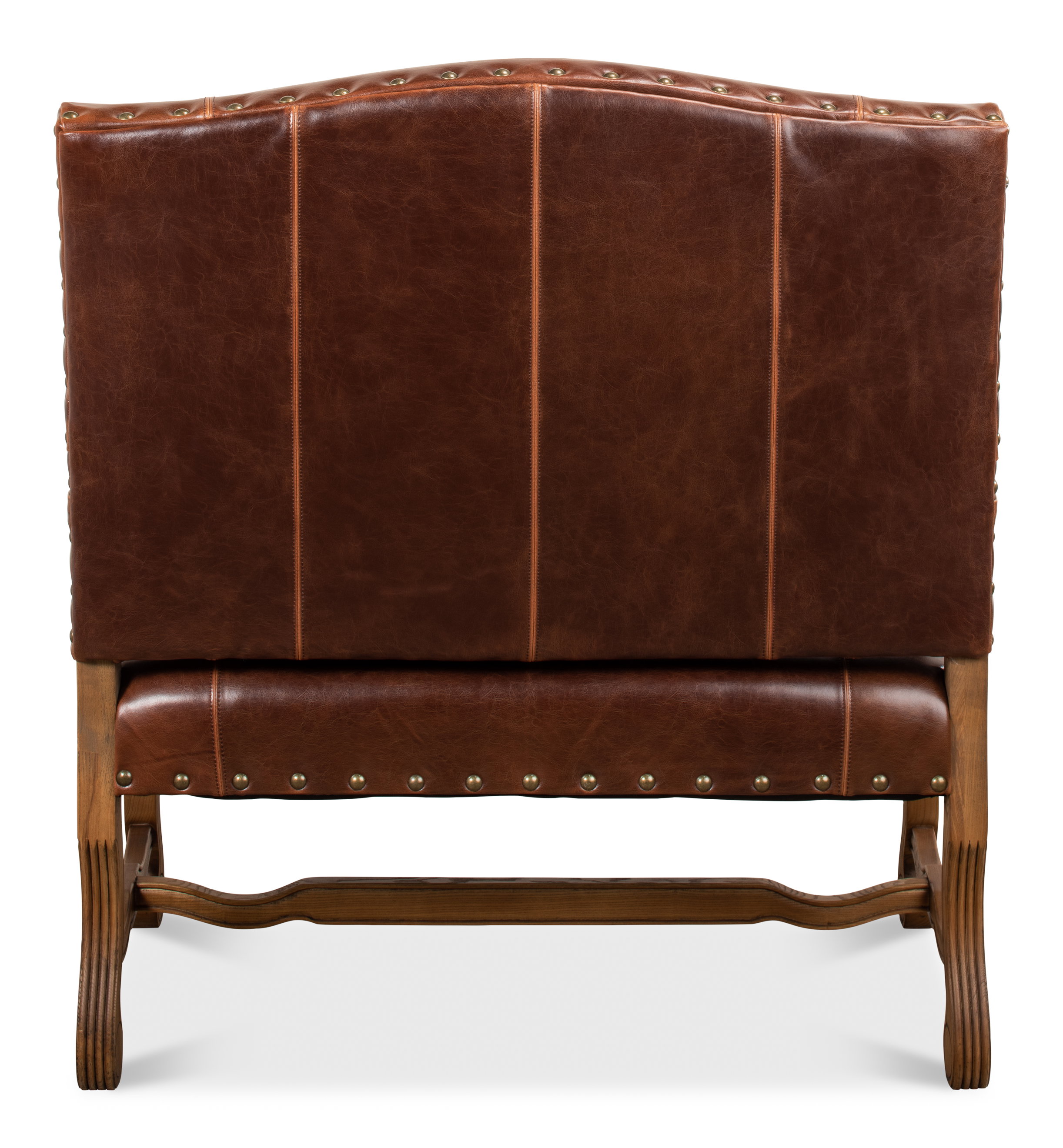 Italian Leather Settee, Seating by Sarreid, 45" length x 32" width x 47" height View 10