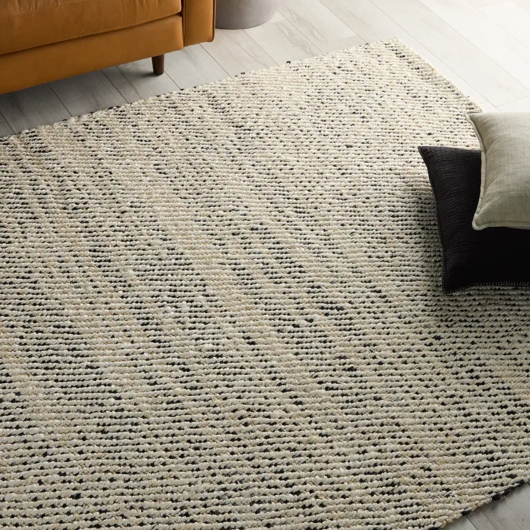 Handmade Jute White/Black Area Rug large image 