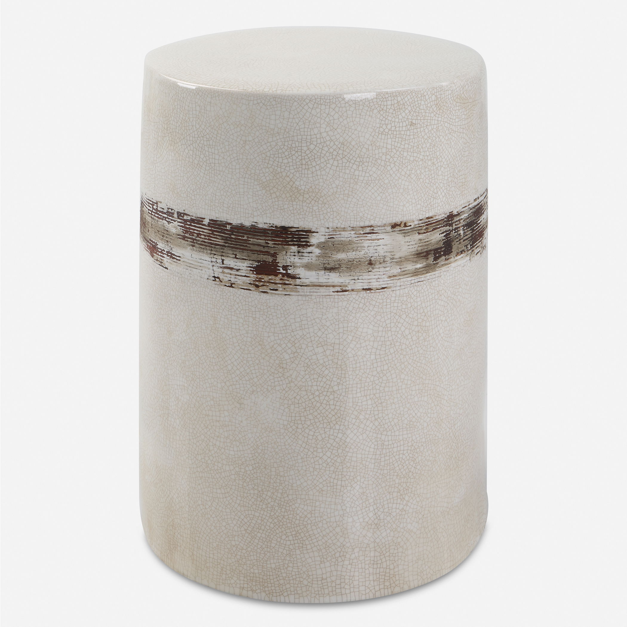 Comanche White Ceramic Garden Stool large image 