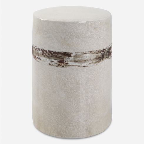 Comanche White Ceramic Garden Stool