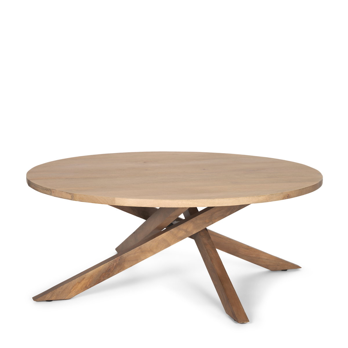 Solana Light Brown Wood Coffee Table, by Mercana, 42" length x 42" width x 17" height View 1
