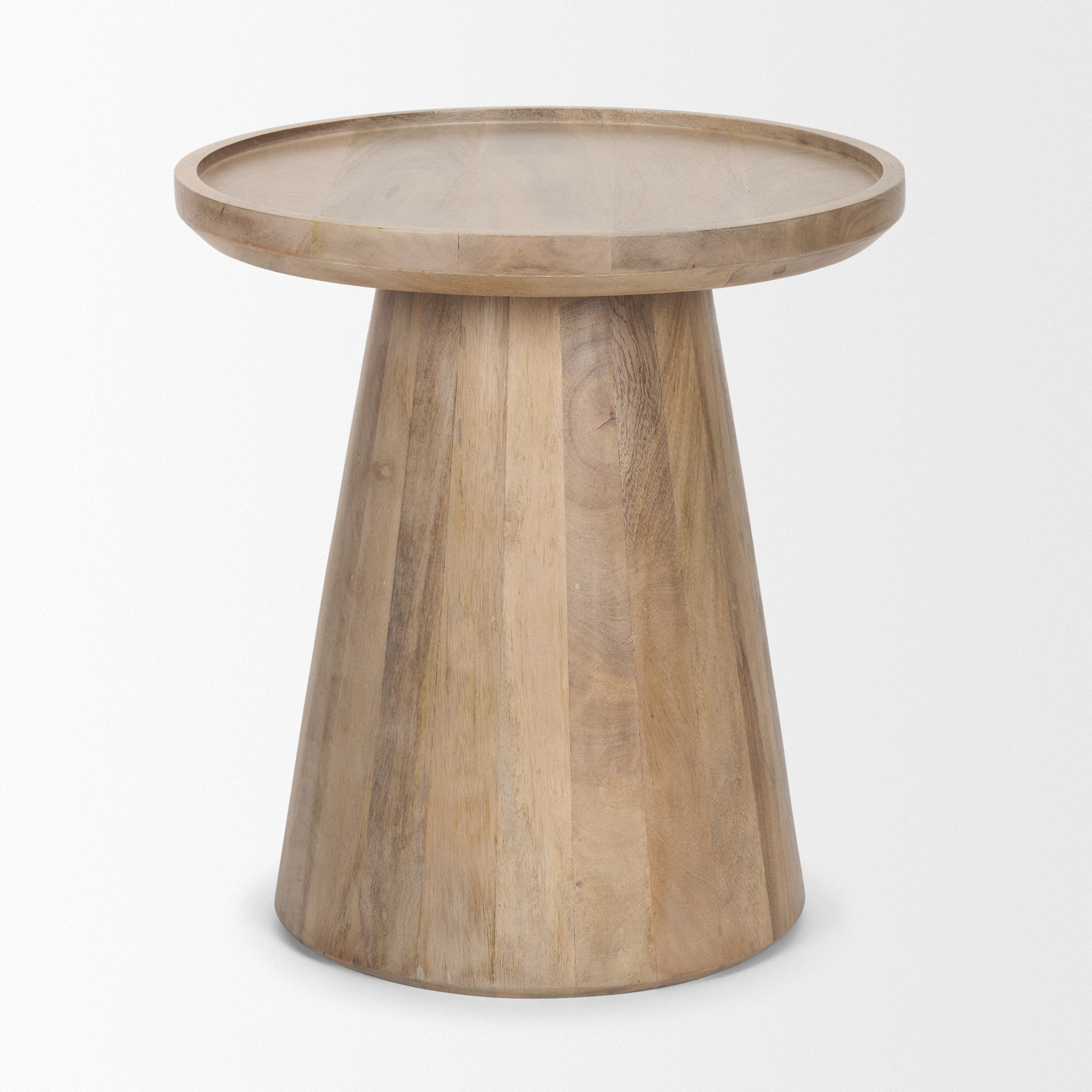 Takoda Light Brown Wood Tapered Drum Accent Table large image 