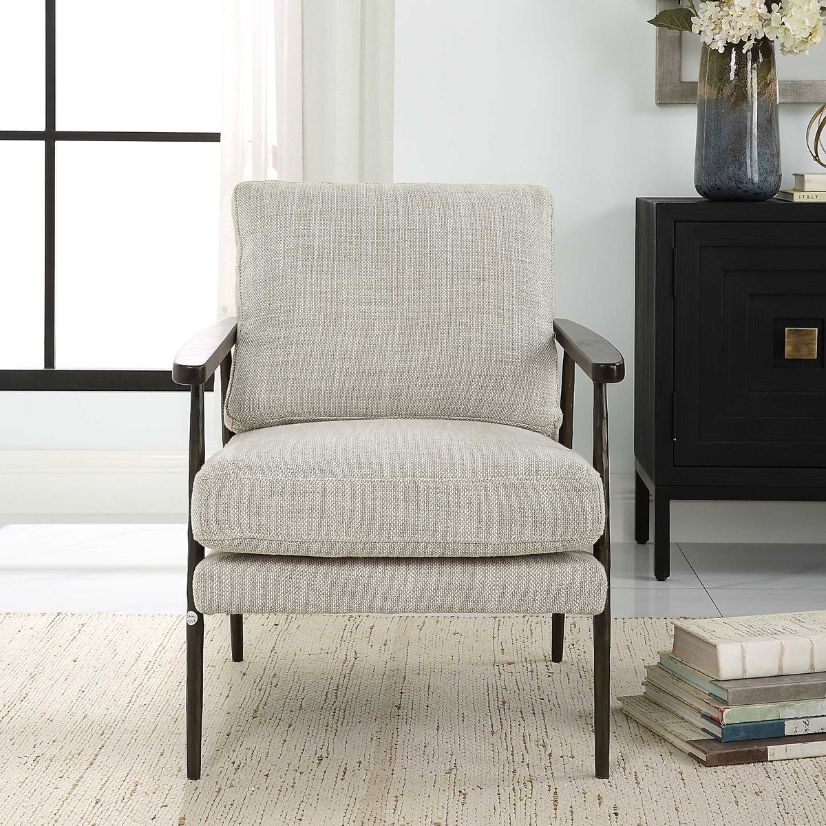 Sebastian Cast Iron Accent Chair, by Uttermost, 26" width x 33" height x 33" depth View 4