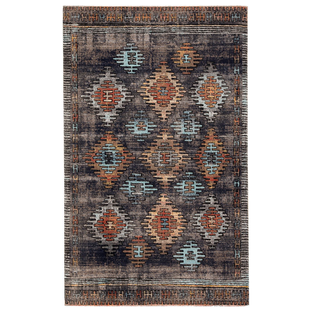 Jaipur Living Paphos CYP01 Handknotted Medallion Blue and Tan Area Rug (9'x12') large image 