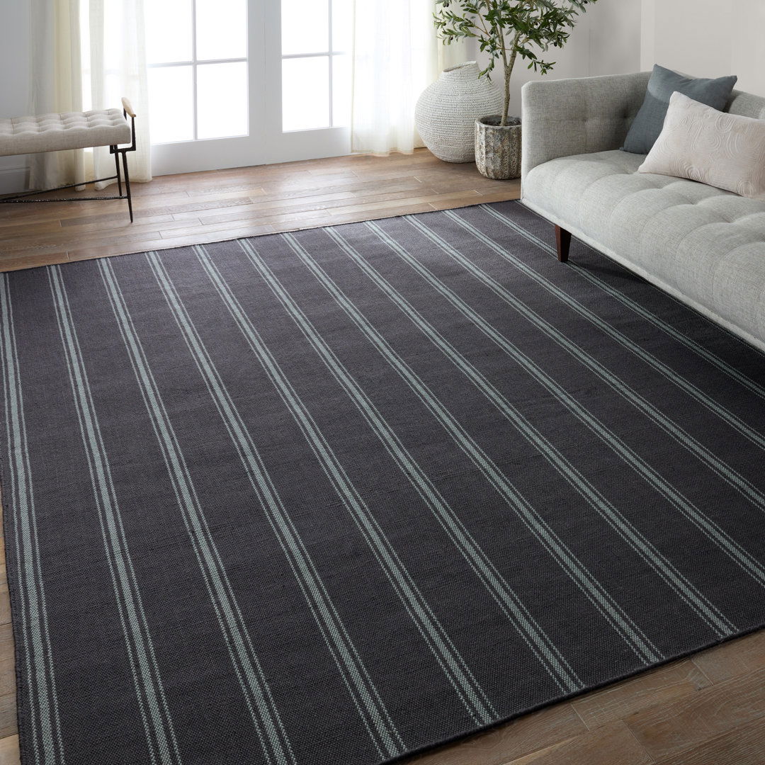 Memento Handmade Indoor/Outdoor Striped Navy/ Light Blue large image 
