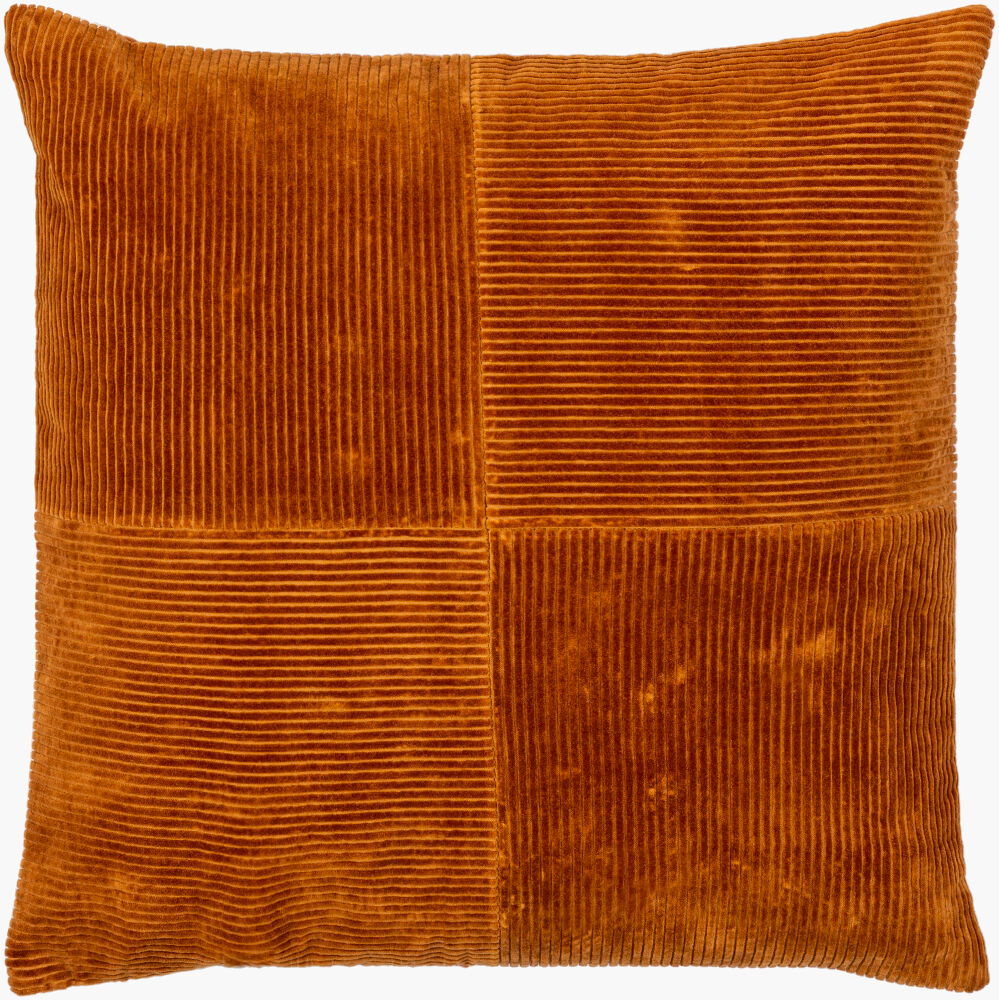 Corduroy Quarters Accent Pillow Down, Decorative Pillow by Surya, 22" length x 22" width