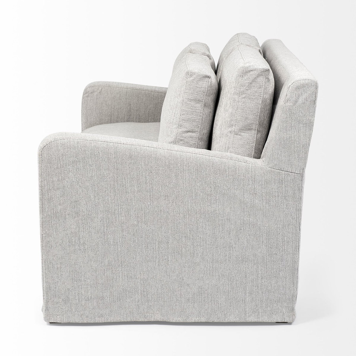 Denly I 69 X 38.25 X 34.5 Frost Gray Slipcover Two Seater Sofa, Sofas & Sectional by Mercana, 69" length x 38.25" width x 34.5" height View 6