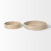 Kalama Set of 2 Large Round Seagrass Trays with Handles, Decorative Tray by Mercana, 22.05" length x 22.05" width x 3.94" height thumbnail 2