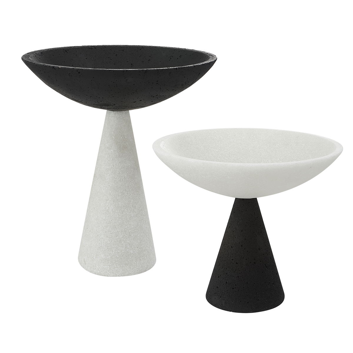 Antithesis Marble Bowls Set/2, Decorative Tray by Uttermost, 10.25" width x 11.75" height x 10.25" depth View 1