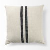 Sandra 18 x 18 Beige With Blue Stripes Decorative Pillow Cover, by Mercana, 18" length x 18" width x 0.2" height thumbnail 6