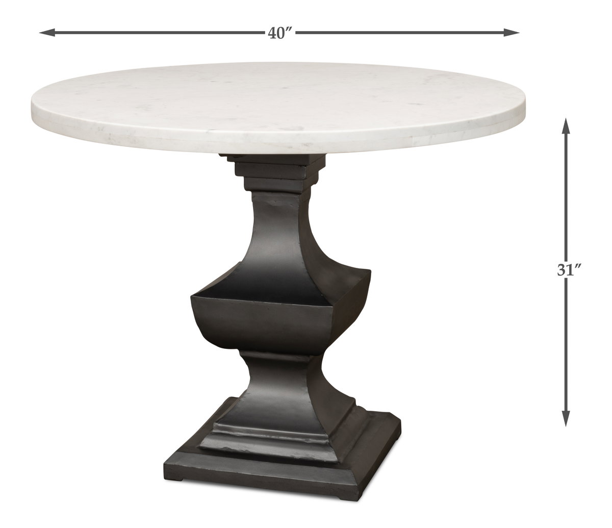 Haviland Dining Table, by Sarreid, 3'4" length x 3'4" width x 2'7" height View 14