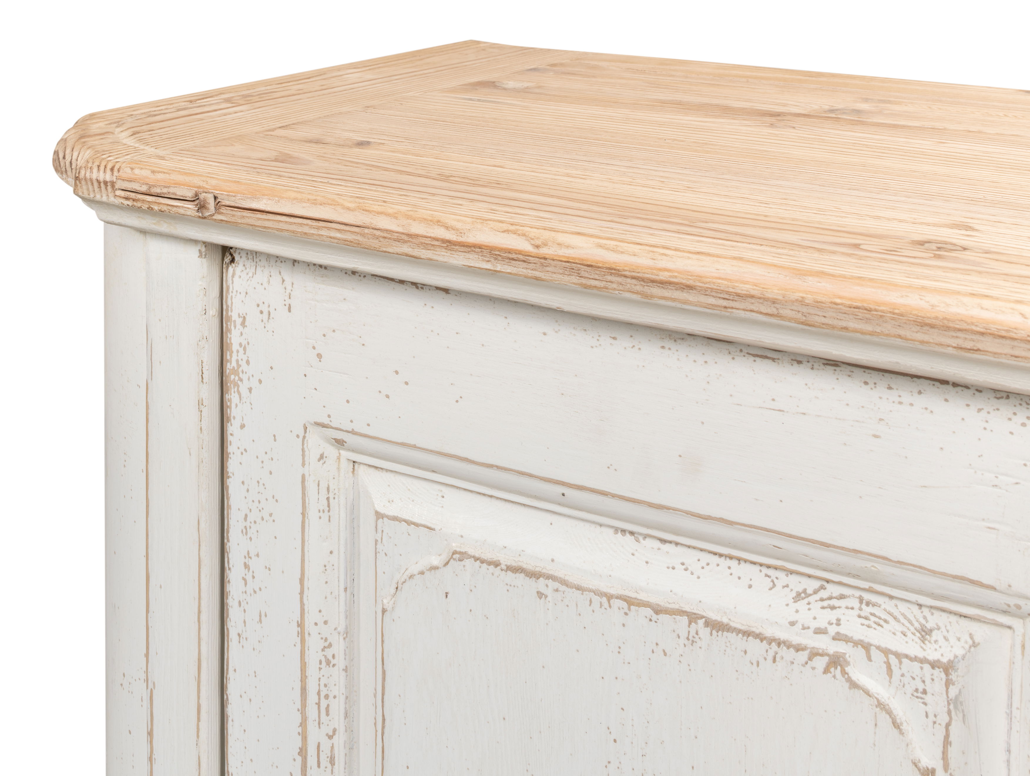 Antique Whitewash Sideboard  4 Door large image 