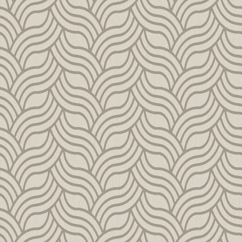Cream & Gold Metallic Interlocking Geo Wallpaper