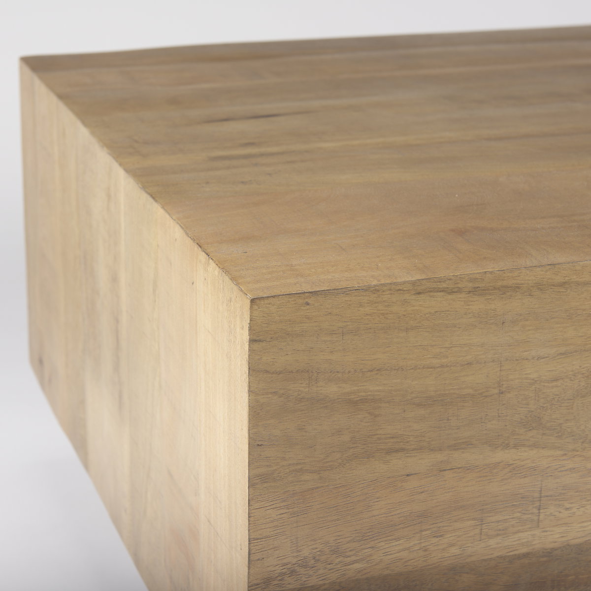 Hayden Light Brown Wood Rectangular Coffee Table, by Mercana, 48" length x 28" width x 16" height View 7