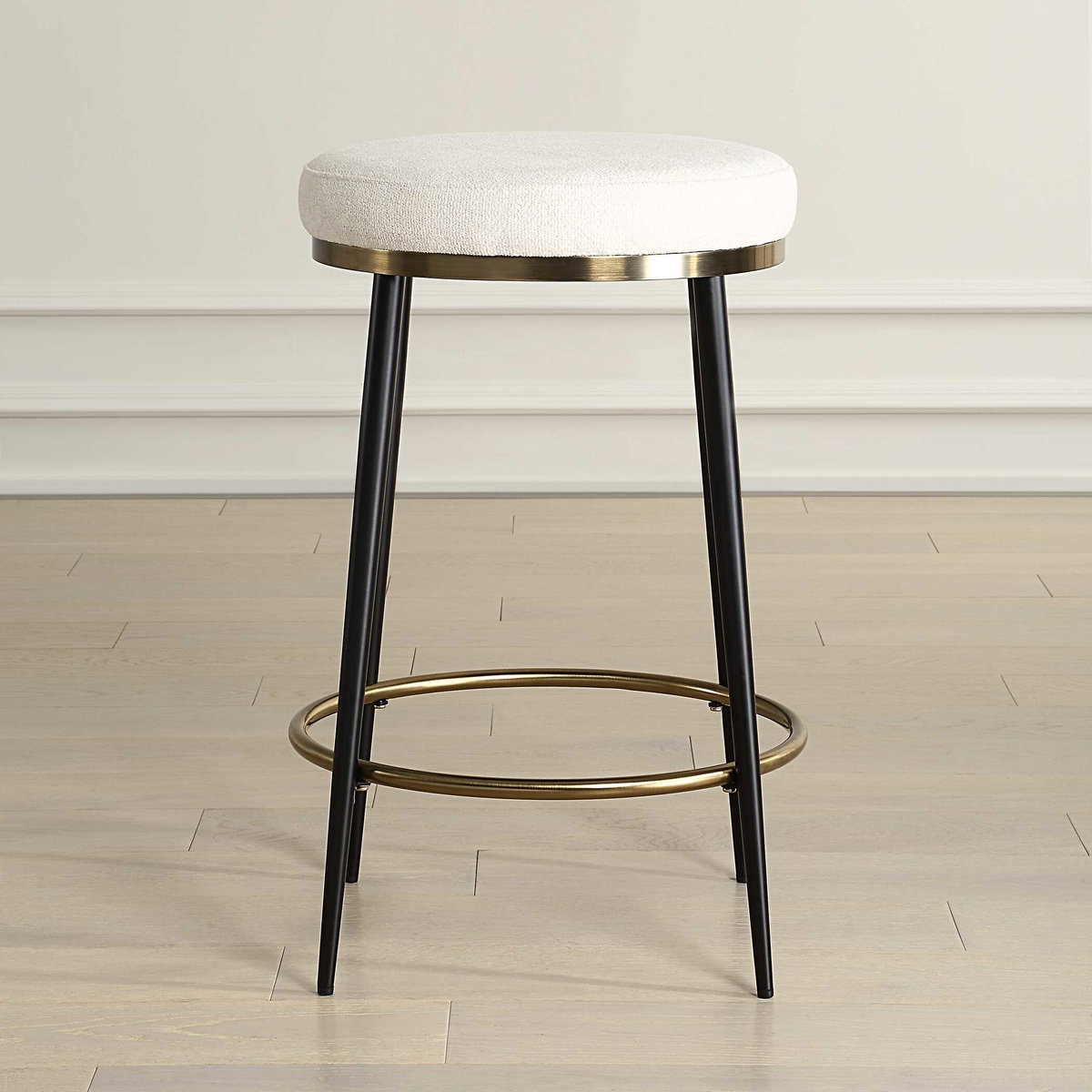 Ensemble Cream Counter Stool, Counter & Bar Stool by Uttermost, 19.75" width x 26" height x 19.75" depth View 4