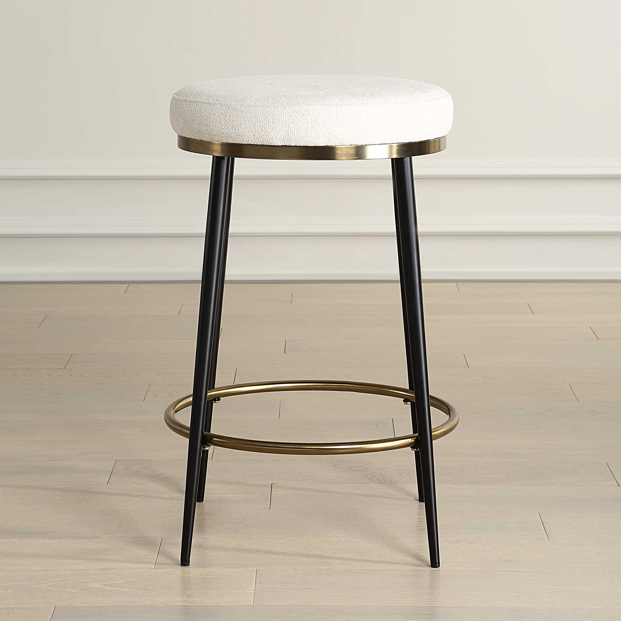 Ensemble Cream Counter Stool, Furniture by Uttermost, 19.75" width x 26" height x 19.75" depth View 4