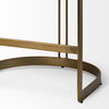 Hollyfield 20.5L x 19.75W x 29H Total Height Brown Leather Seat Gold Metal Base Stool thumbnail 6