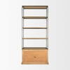 Baron Light Brown Wood with Gunmetal 2-Door Open Shelving Unit, Shelving & Bookcase by Mercana, 41.75" length x 19" width x 90" height thumbnail 6