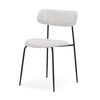 Casey Matte Black Metal with Gray Fabric Dining Chair thumbnail 0