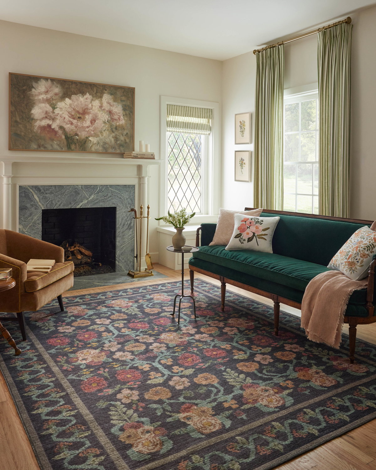 Rifle Paper Co. x Loloi Rosa Rug, 2' length x 5' width View 4