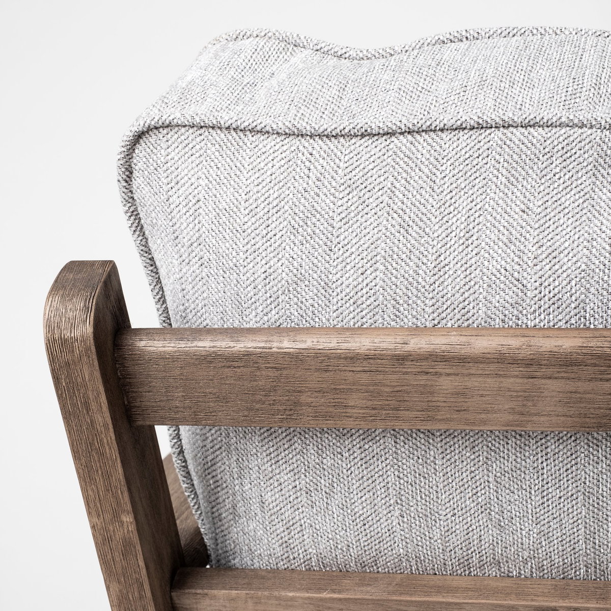 Olympus VI Frost Grey Fabric Wrapped Wooden Frame Accent Chair, by Mercana, 28" length x 31" width x 32" height View 7