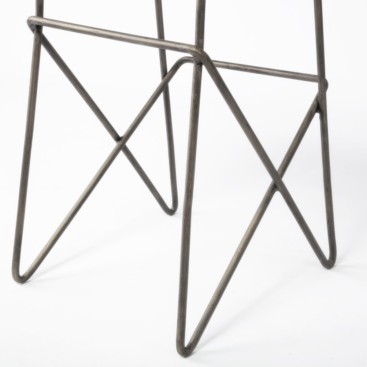 Katniss Backless 30in Seat Bar Stool | Cream Fabric with Gold Metal, Counter & Bar Stool by Mercana, 16" length x 16" width x 30" height View 11